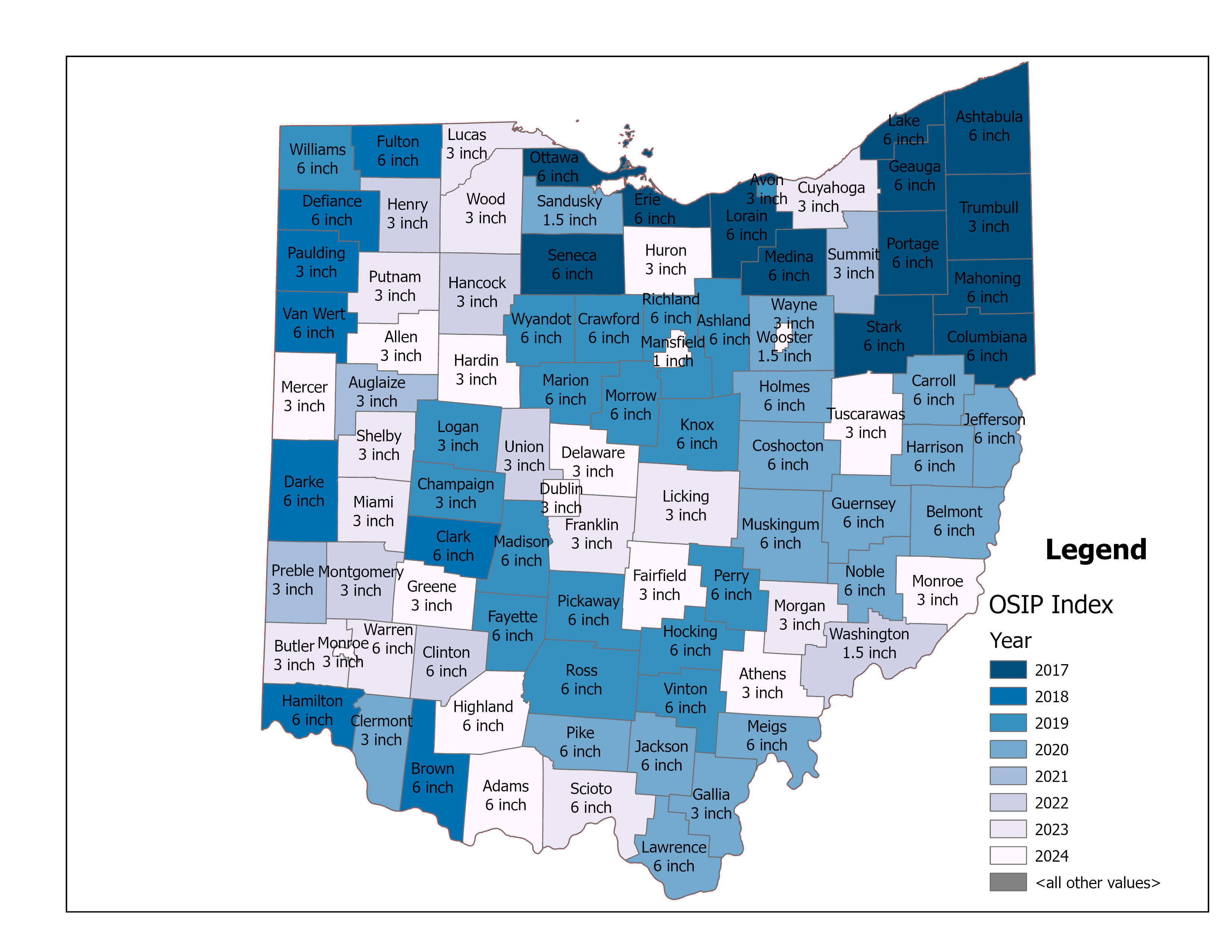 Index Map of Most Current OSIP Imagery